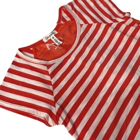 Aeropostale Nautical Stripe Sheer Tie Waist Anchor Print Top Short Sleeve Sailor - Picture 15 of 16